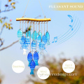 Blue Glass Sea Wind Chimes para fora